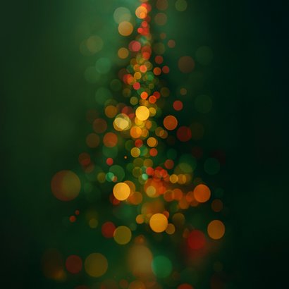 Kerstkaart kerstboom licht flair 2