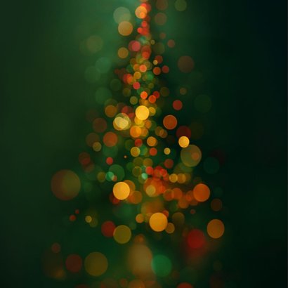 Kerstkaart kerstboom licht flair 2