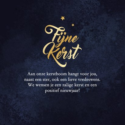 Kerstkaart kerstboom lichtjes sterren fijne kerst 2026 3
