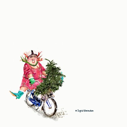 Kerstkaart kerstboom op de solex 2