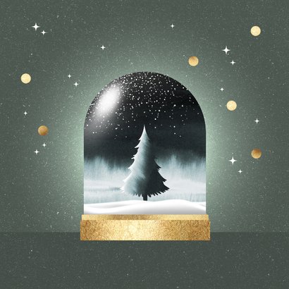 Kerstkaart kerstboom sneeuw bol illustratie 2