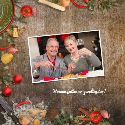 Kerstkaart kerstdiner sfeer keuken 2
