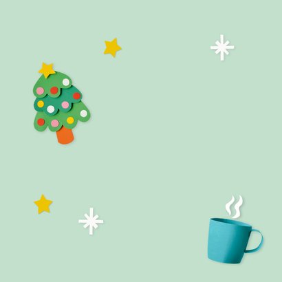 Kerstkaart kerstfiguren winters 2