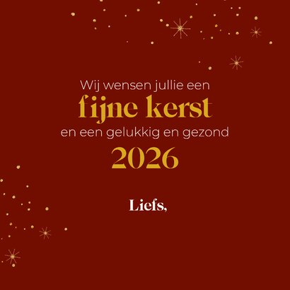 Kerstkaart kerstkabouters goud 3