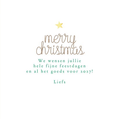 Kerstkaart kerstkrans aquarel 'Merry christmas' 3