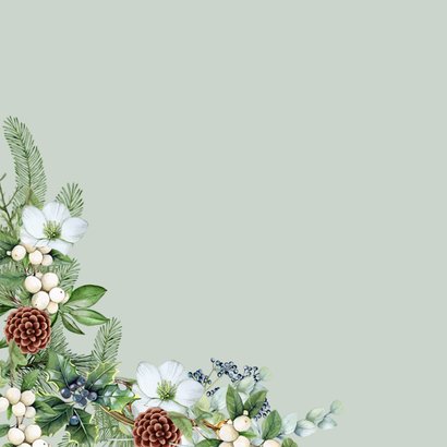 Kerstkaart kerstkrans met groene strik 2