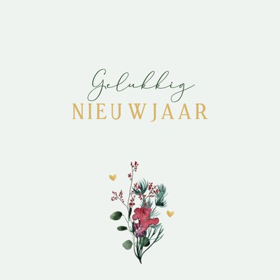 Kerstkaart kerstkrans met hartjes  3