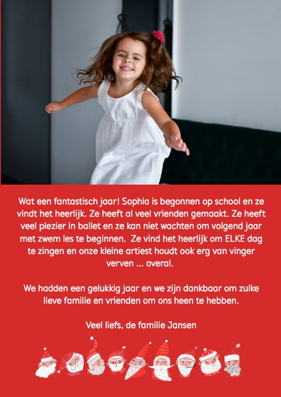 Kerstkaart kerstmannetjes 3