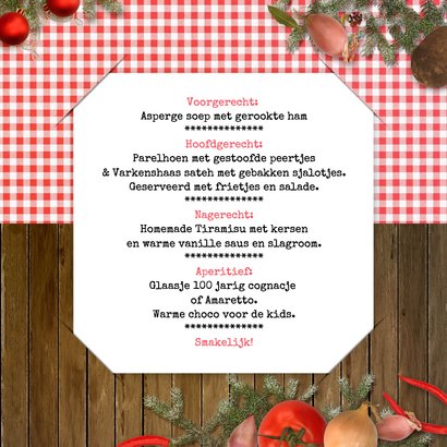 Kerstkaart kerstmenu kerstdiner 3