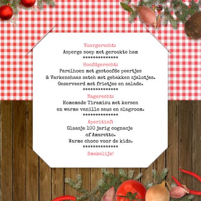 Kerstkaart kerstmenu kerstdiner 3