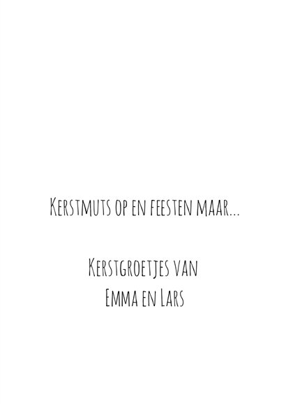 Kerstkaart Kerstmuts op en feesten maar 3