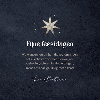 Kerstkaart kerststerren foto fijne feestdagen glitter 3