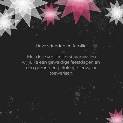 Kerstkaart kerststerren rood en wit 3