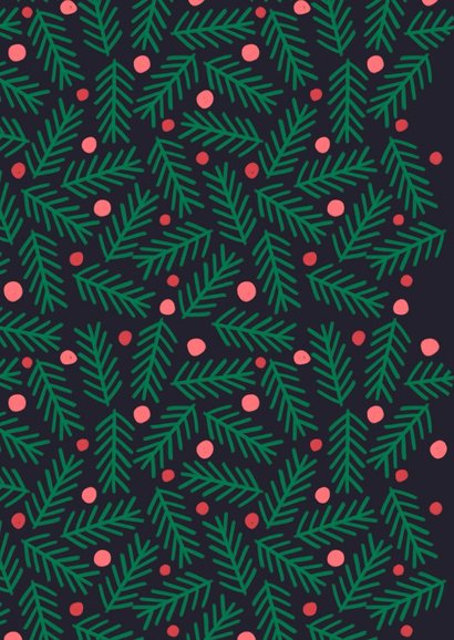 Kerstkaart kersttakken met ballen rechthoek 2