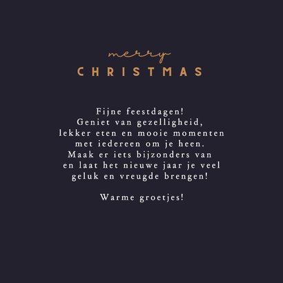 Kerstkaart kersttakken met rode ballen blauw vierkant 3