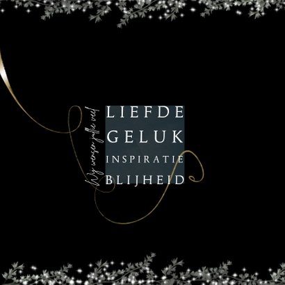 Kerstkaart kersttakken met slinger in goudlook 2