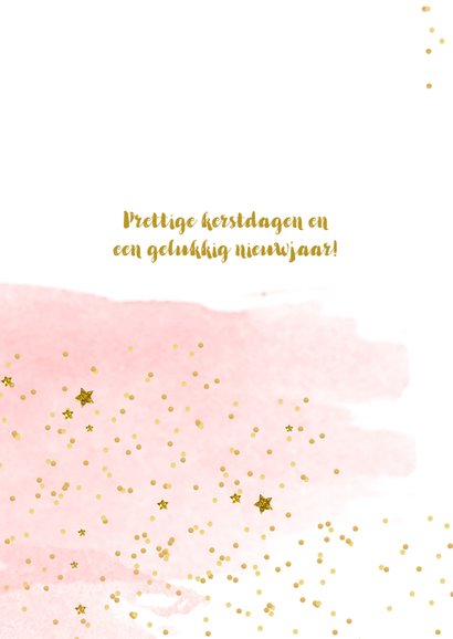 Kerstkaart kinderfeestje aquarel foto glitter 2