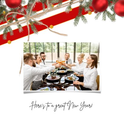 Kerstkaart klassiek en feestelijk rood 2