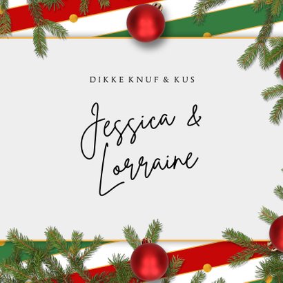 Kerstkaart klassiek foto en label 3