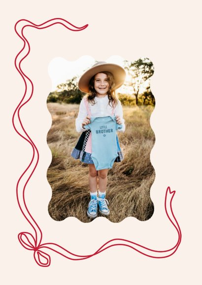 kerstkaart klassiek met strikje en ruit 2