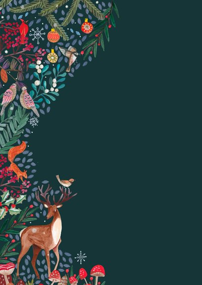 Kerstkaart klassiek natuur en dieren 2
