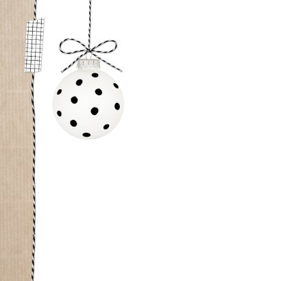 Kerstkaart Kraft Kertballen Wit 2