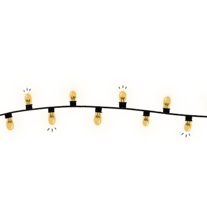 Kerstkaart lampjes hart Achterkant