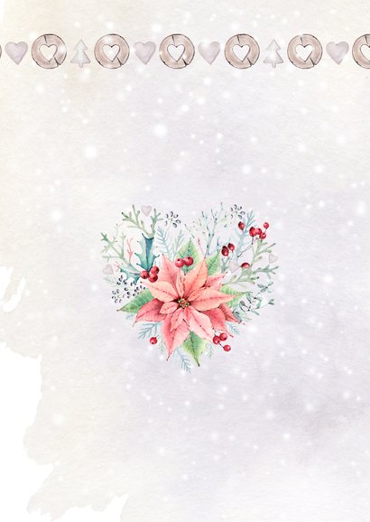Kerstkaart lantaarn en kerstroos 2