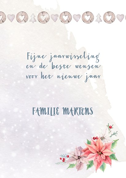 Kerstkaart lantaarn en kerstroos 3