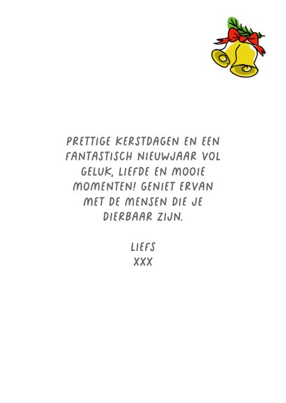 Kerstkaart lelijke eend met 4 foto's met kerstmutsen 3