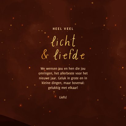 Kerstkaart licht & liefde rendier met lampjes en foto 3