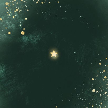 Kerstkaart lichtpuntjes groen met spetters Achterkant