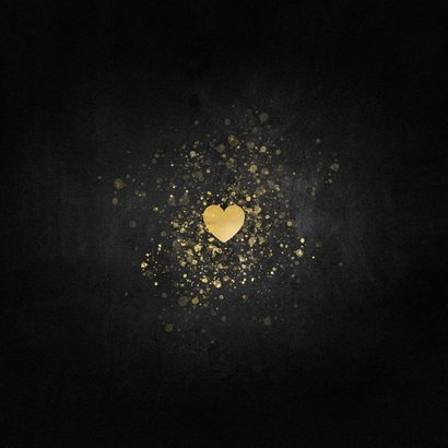 Kerstkaart liefdevol gouden hart Fijne Feestdagen Achterkant