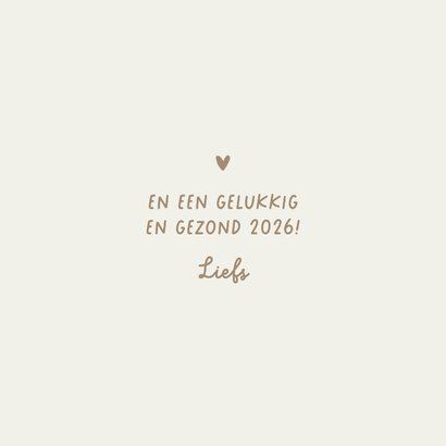 Kerstkaart liefdevolle feestdagen foto ruitjes patroon beige 3