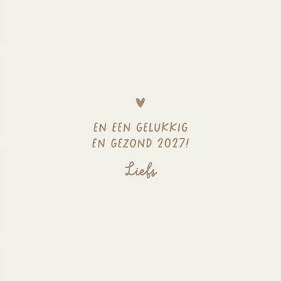Kerstkaart liefdevolle feestdagen foto ruitjes patroon beige 3