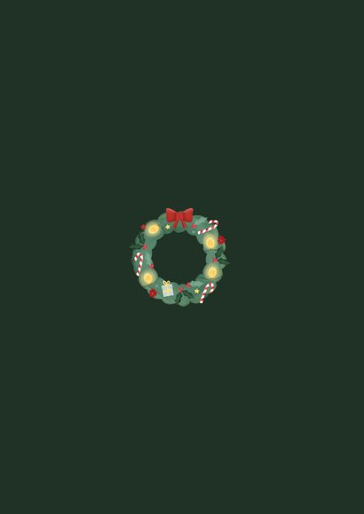 Kerstkaart liefdevolle feestdagen kerstkrans met foto Achterkant