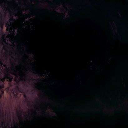 Kerstkaart liefdevolle kerst gouden hart paars  Achterkant