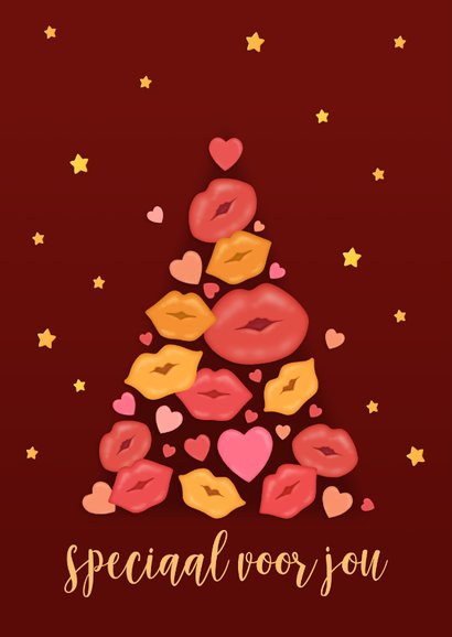 Kerstkaart lieve knuffel kerstboom 2