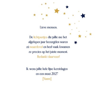 Kerstkaart Lieve lichtpuntjes in donkere dagen 3