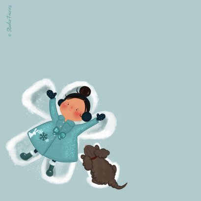 Kerstkaart Life of Lolli sneeuw engel 2