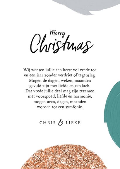 Kerstkaart luxe stijlvol foto glitter sterren groen 3