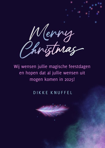 Kerstkaart magisch holografisch neon sterretjes sparkle foto 3