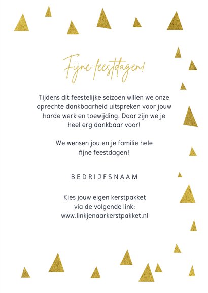 Kerstkaart medewerker collega hip goud kerstbomen grafisch 3