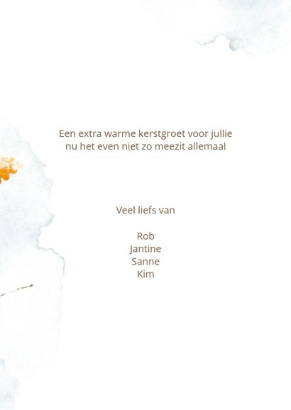Kerstkaart meesje op oranje bessen 3