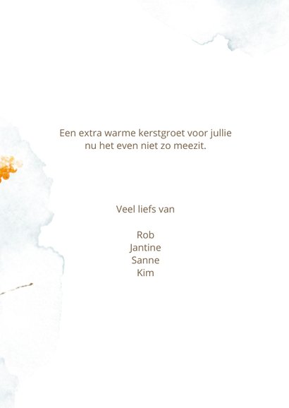 Kerstkaart meesje op oranje bessen 3