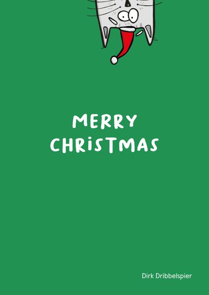 Kerstkaart Meowy Christmas cat 2
