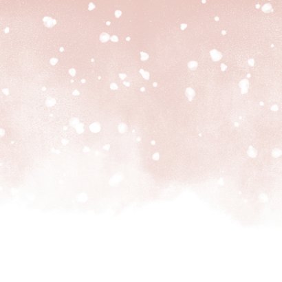 Kerstkaart Merry and Bright met waterverf en sneeuw Achterkant