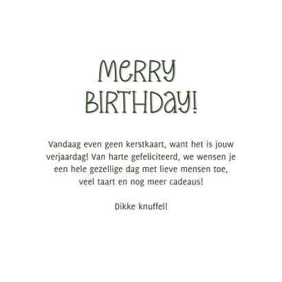 Kerstkaart Merry Birthday met illustraties 3