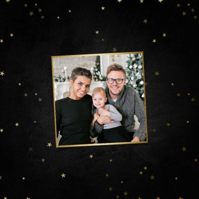 Kerstkaart Merry Christmas klassiek met sterren 2