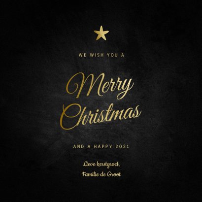 Kerstkaart Merry Christmas klassiek sterren 3
